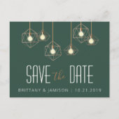 Geoは日付緑のモダンで幾何学的な保存をつけます 案内ポストカード (正面)