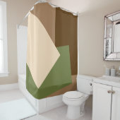 GEOカラーのみ茶色ベージュオリーブグリーン シャワーカーテン (インサイチュ)