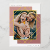 Geoカラーブロックモダン写真 箔シーズンカード (正面)