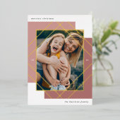 Geoカラーブロックモダン写真 箔シーズンカード (立ち正面)