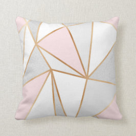 Geoピンク、灰色及び金ゴールド クッション