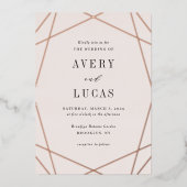 Geoフレームフォイル編集可能カラー結婚式招待状F 箔招待状 (正面)