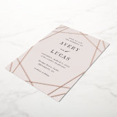 Geoフレームフォイル編集可能カラー結婚式招待状F 箔招待状 (回転した状態)