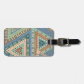 Geo屋外のX |青い種族のインドパターン ラゲッジタグ (正面横)