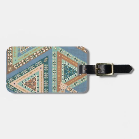Geo屋外のX |青い種族のインドパターン ラゲッジタグ (正面横)