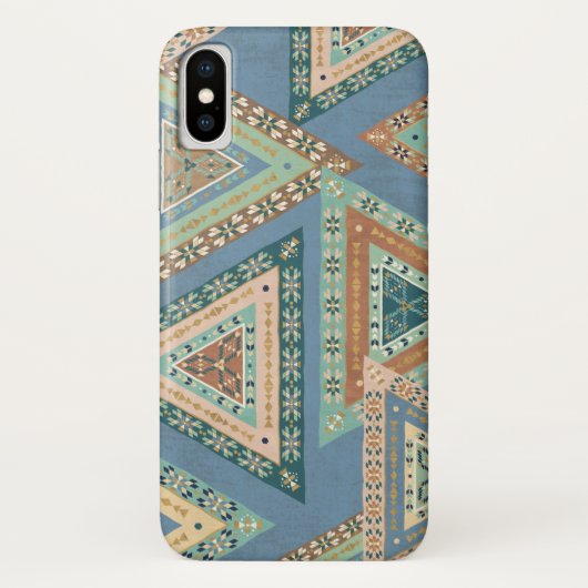 Geo屋外のX |青い種族のインドパターン Case-Mate iPhoneケース (裏面)