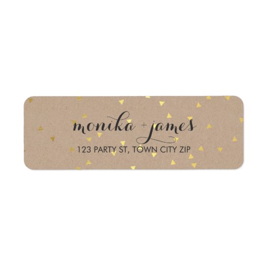 GEO紙吹雪かわいい金ゴールドフォイルトレンディーフェスティバルクラフト ラベル (正面)
