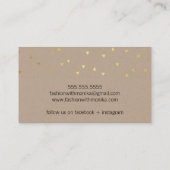 GEO紙吹雪金ゴールドスタイリッシュトレンディークールクラフトブラック 名刺 (裏面)