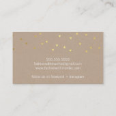 GEO紙吹雪金ゴールドスタイリッシュトレンディークールクラフトホワイト 名刺 (裏面)