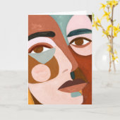 Geo顔のアップクローズ カード (黄色い花)