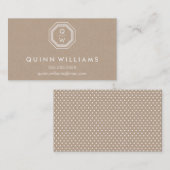 GEO モダン MONOGRAM八角形の幾何形状クラフト 名刺 (正面/裏面)