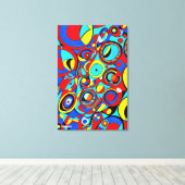 GEO_005、抽象芸術ジオメトリックカラフルキャンバス印刷 キャンバスプリント (インサイチュ (ウッドフロア))