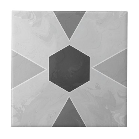 Geo Abstract Pastel Marble Gray タイル (正面)