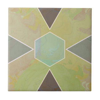 Geo Abstract Pastel Marble Olive Green タイル