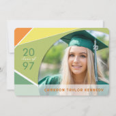 Geo Color Blocks芸術的写真卒業パーティー 招待状 (正面)