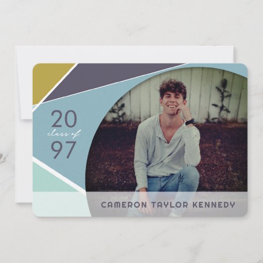 Geo Color Blocks芸術的写真卒業パーティー 招待状 (正面)