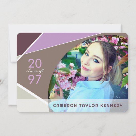 Geo Color Blocks芸術的写真卒業パーティー 招待状 (正面)