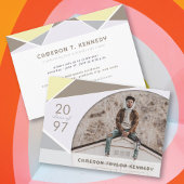 Geo Color Blocks芸術的写真卒業パーティー 招待状