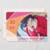 Geo Color Blocks芸術的写真卒業パーティー 招待状 (正面)