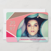 Geo Color Blocks芸術的写真卒業パーティー 招待状 (正面)