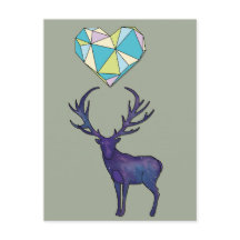 Geo Deerハートポスター