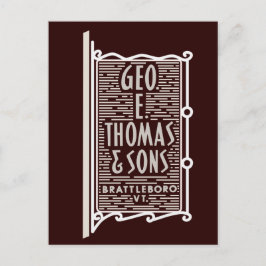 Geo. E. Thomas & Sons Brattleboro VTロゴポストカード ポストカード