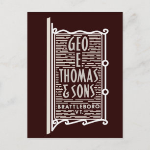 Geo. E. Thomas & Sons Brattleboro VTロゴポストカード ポストカード