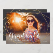 Geo Gold Foil大学院写真 招待状 (正面/裏面)