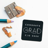 Geo Grad Modern Typography Graduation Sticker スクエアシール
