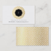 GEO HEXAGONモダンモノグラムのスポットパターン 名刺 (正面/裏面)