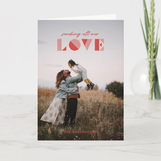 Geo LoveオーバーレイValentine's Dayカード – 赤 サンキューカード (正面)