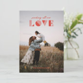 Geo LoveオーバーレイValentine's Dayカード – 赤 招待状 (スタンド正面)