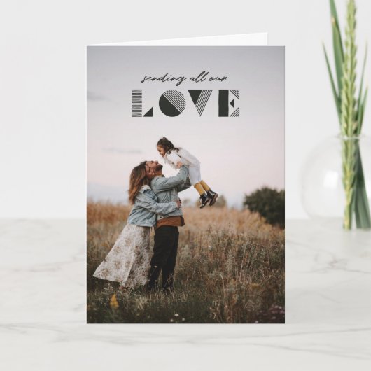 Geo LoveオーバーレイValentine's Dayカード – 黒 サンキューカード (正面)