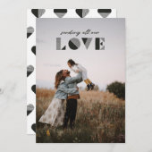 Geo LoveオーバーレイValentine's Dayカード – 黒 招待状 (正面/裏面)