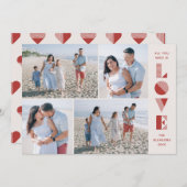 Geo Love 4-Photo Valentine's Day Card -さくらんぼ 招待状 (正面/裏面)