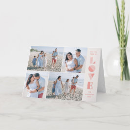 Geo Love 4-Photo Valentine's Day Card – サーモン 案内状