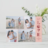 Geo Love 4-Photo Valentine's Day Card - Peach 招待状 (スタンド正面)