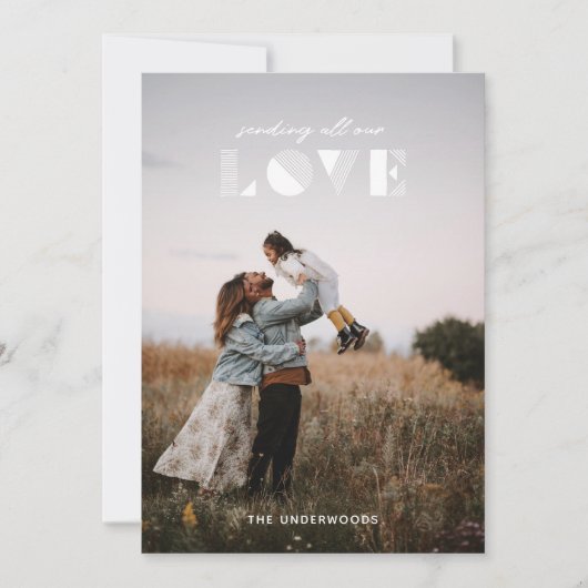 Geo Love Overlayバレンタインデーカード – 白 招待状 (正面)