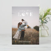 Geo Love Overlayバレンタインデーカード – 白 招待状 (スタンド正面)