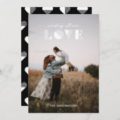 Geo Love Overlayバレンタインデーカード – 白 招待状 (正面/裏面)