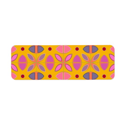 [GEO-OR-1]オレンジ色のかわいい幾何学模様 ラベル (正面)