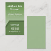 Geo Techビジネスカード、クローバーグリーン 名刺 (正面/裏面)