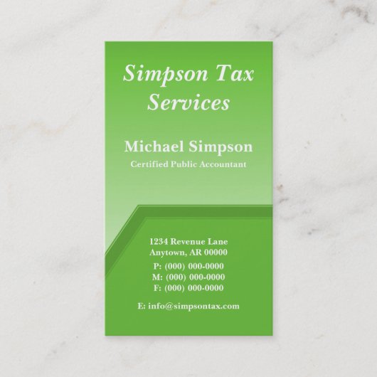 Geo Tech名刺、ケリーグリーン 名刺 (正面)