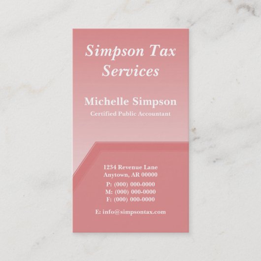 Geo Tech名刺、ピンク赤面 名刺 (正面)