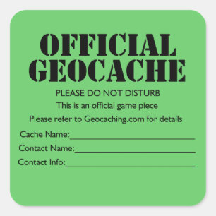 Geocacheの公式のステッカー スクエアシール