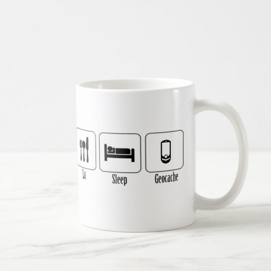 、Geocache食べて下さい、眠らせて下さい コーヒーマグカップ (右)