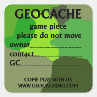 Geocache idステッカー スクエアシール