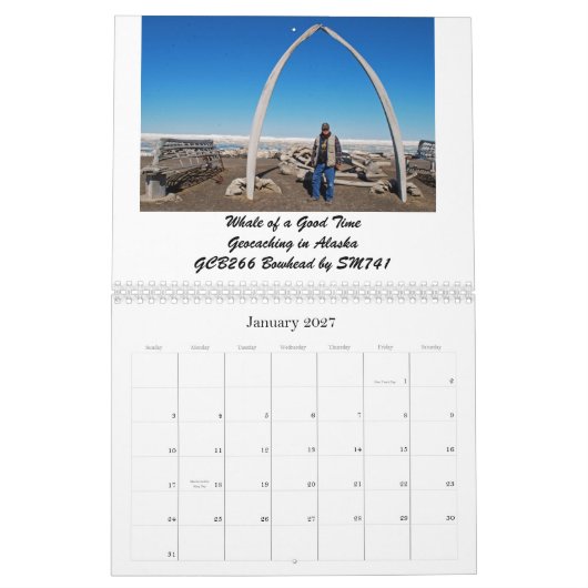 GeocacheAlaska 2012の月例カレンダー カレンダー (1月 2027)