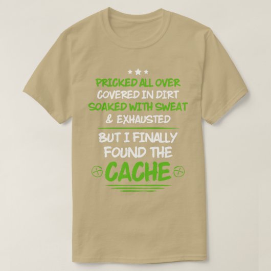 Geocacherキャッシュのキャッシュギフトが存在する Tシャツ (デザイン正面)