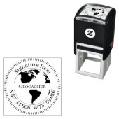Geocacher署名とGPS座標ティック セルフインキングスタンプ (インサイチュ)